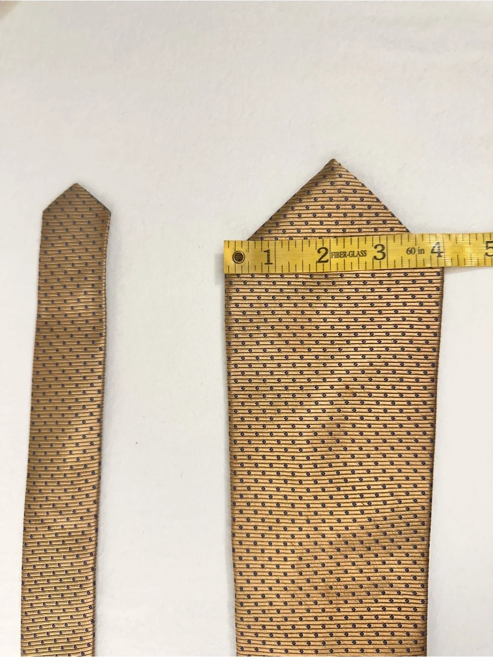 Lands’ End Handmade Tie Silk Necktie Mens Geometric Classic Gold  Tie